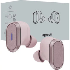 Logitech Zone True Wireless Bluetooth Noise Canceling Earbuds with Microphone, Hybrid ANC, Transparency Mode, - Rose