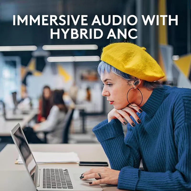 Logitech Zone True Wireless Bluetooth Noise Canceling Earbuds with Microphone, Hybrid ANC, Transparency Mode, - Rose thumbnail