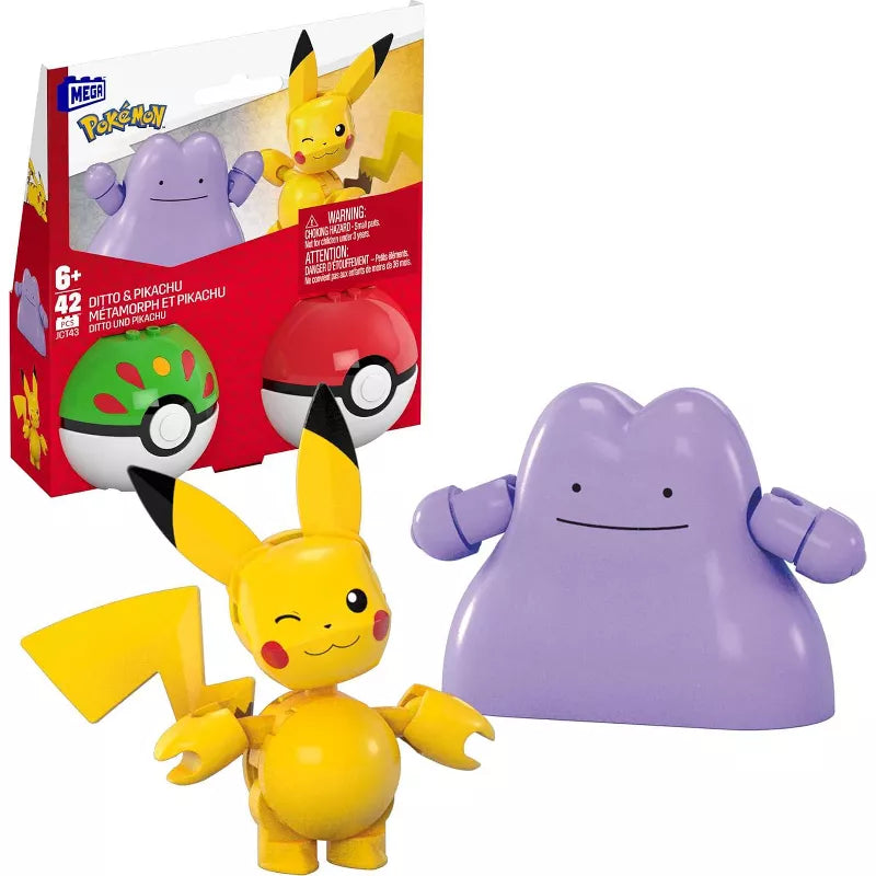 MEGA Pokémon Building Toys Set, Poké Ball 2-Pack, Pikachu & Ditto 42 Pieces thumbnail