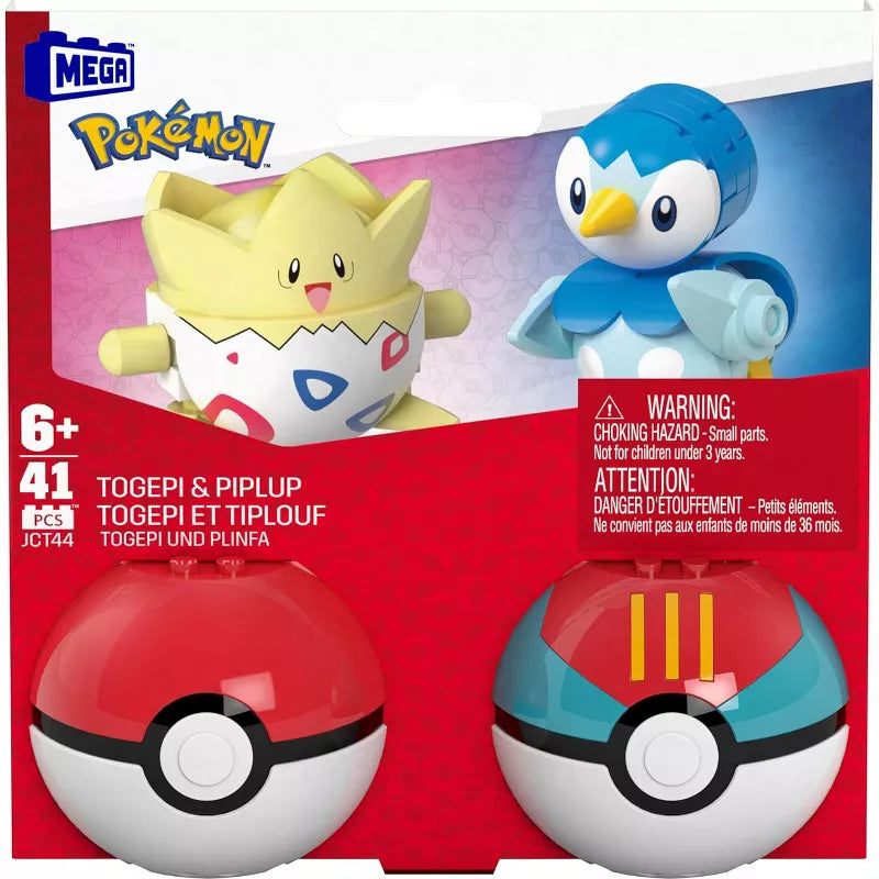 MEGA Pokémon Building Toys Set, Poké Ball 2-Pack, Togepi & Piplup 41 Pieces thumbnail