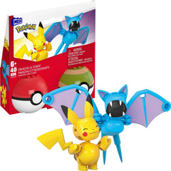 MEGA Pokémon Pikachu & Zubat Building Kit, 2 Action Figures