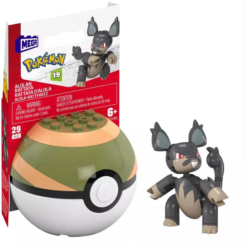 MEGA Pokémon Poké Ball Torchic, Treecko, Mudkip, Vulpix, Meowth,or Rattata Toy Figure Choose One Pokémon Collector Gift thumbnail