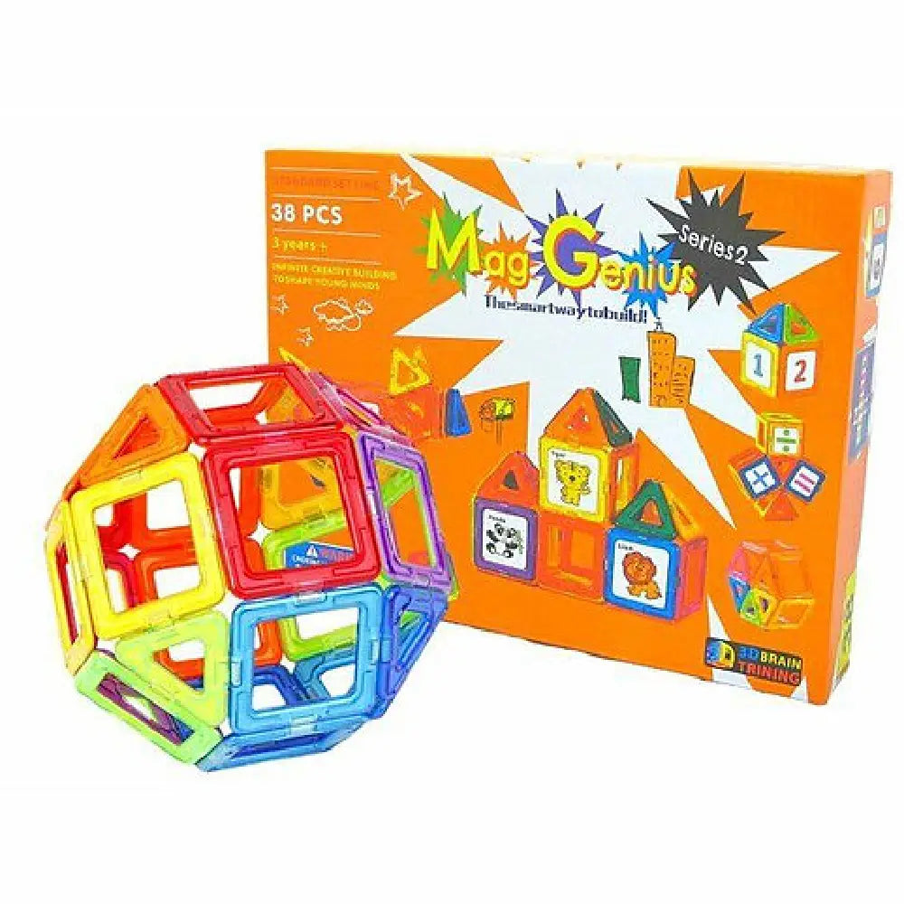Mag-Genius Series 2 s2 Magnetic Building Blocks Tiles [38 Piece Set ...