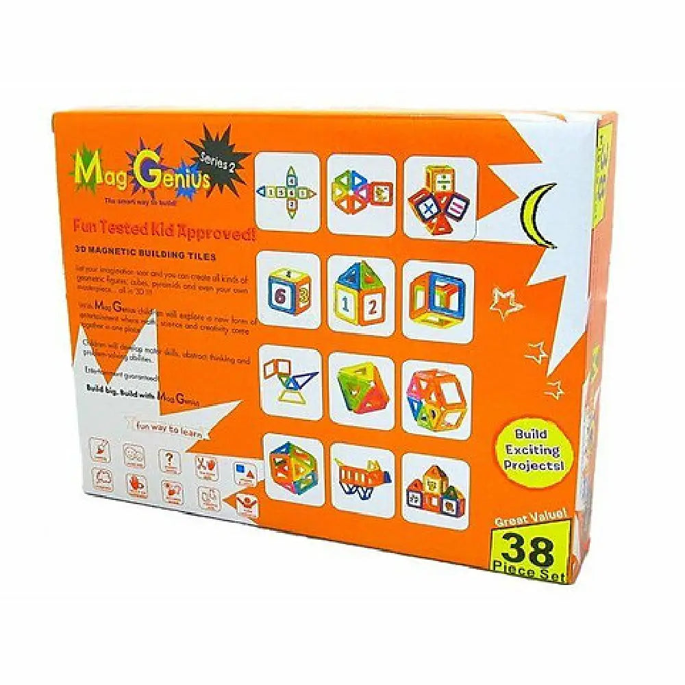 Mag-Genius Series 2 s2 Magnetic Building Blocks Tiles [38 Piece Set] thumbnail