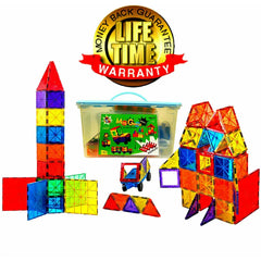 Mag-Genius building Tiles Clear Colors Magnetic Block Set 185/pc