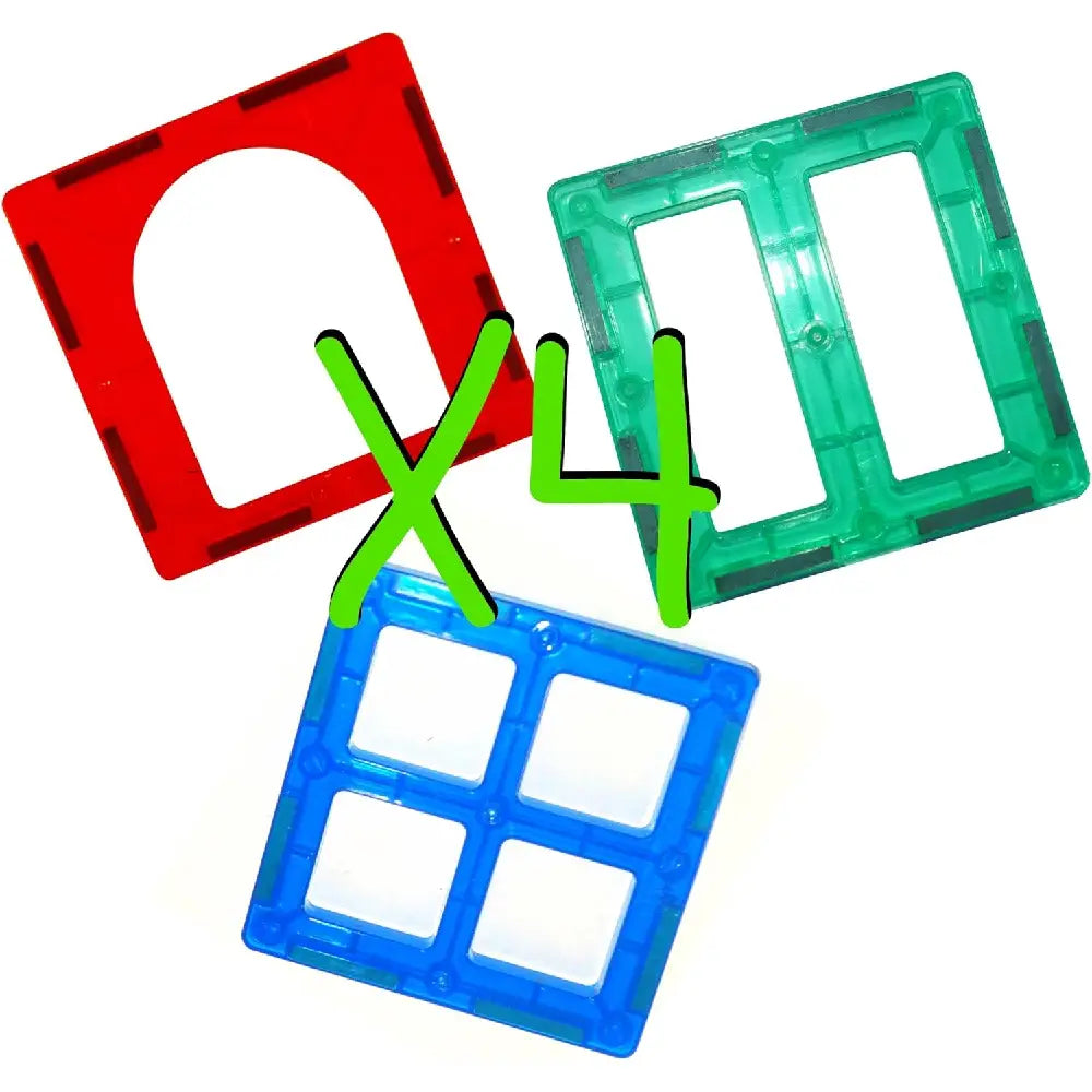 Mag-genius Magnet Magna Building Tiles 12 Shaped Squares thumbnail
