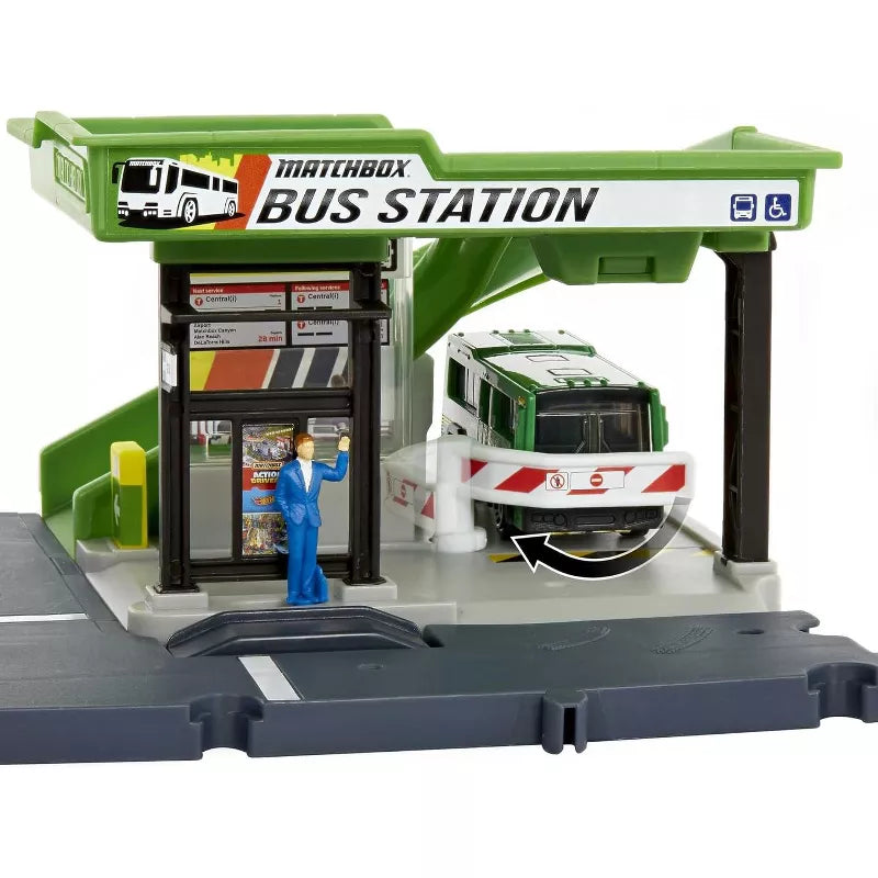 Matchbox Action Drivers Bus Station w/ MBX City Bus 1:64 Scale Playset thumbnail