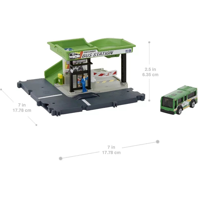 Matchbox Action Drivers Bus Station w/ MBX City Bus 1:64 Scale Playset thumbnail