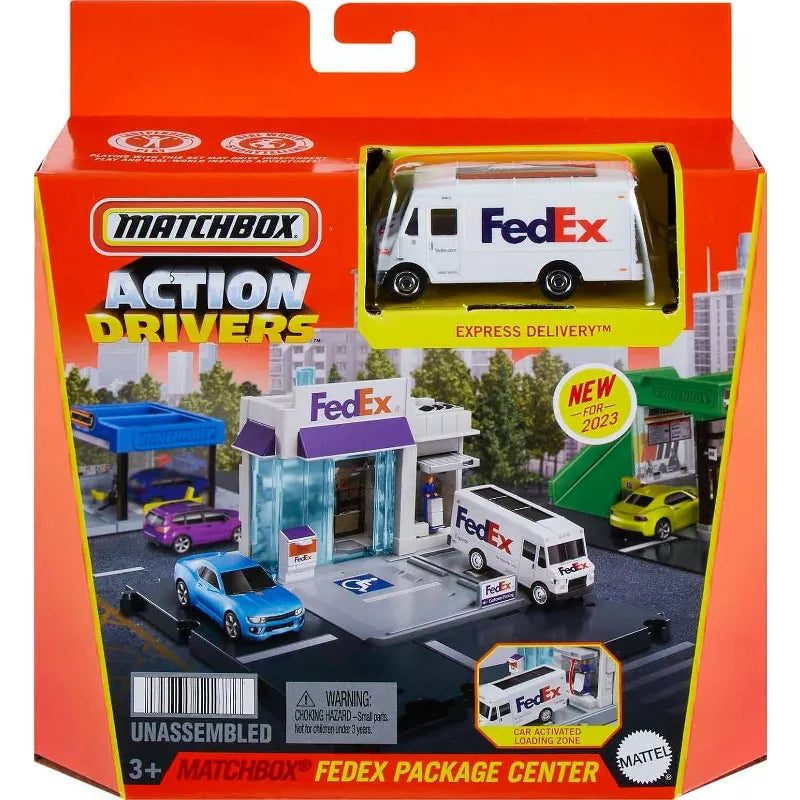 Matchbox Action Drivers FedEx Package Center w/FedEx Delivery Truck 1:64 Scale Playset thumbnail
