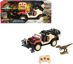 Matchbox RC Jurassic World Dino Catcher Truck with Remote Control, Dinosaur Figure, Interactive Chase Features, and Adventure Playset for Kids