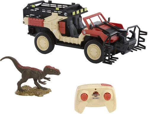 Matchbox RC Jurassic World Dino Catcher Truck with Remote Control, Dinosaur Figure, Interactive Chase Features, and Adventure Playset for Kids thumbnail