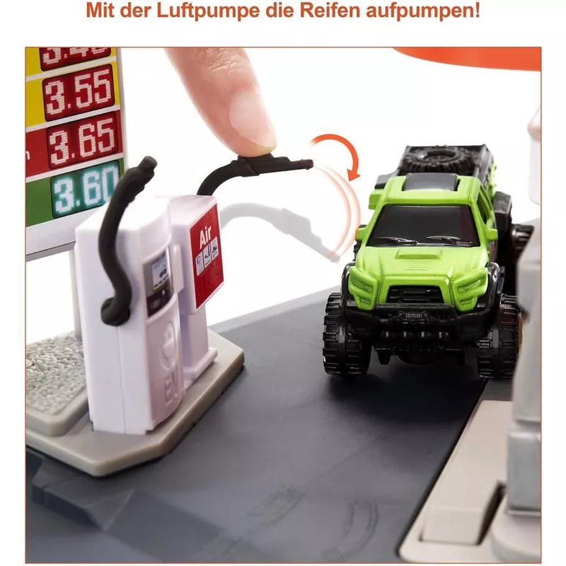 Matchbox Toy Cars Playset, Action Drivers Fuel Station & 1:64 Scale Toy Truck, Moveable Gas Hoses & Car-Activated Features thumbnail