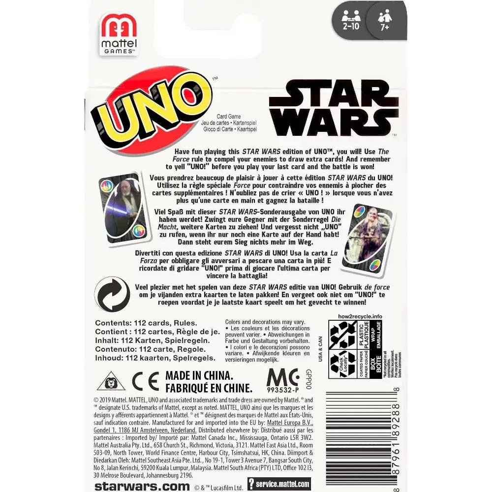 Mattel Games UNO Star Wars Card Game GPP00 thumbnail