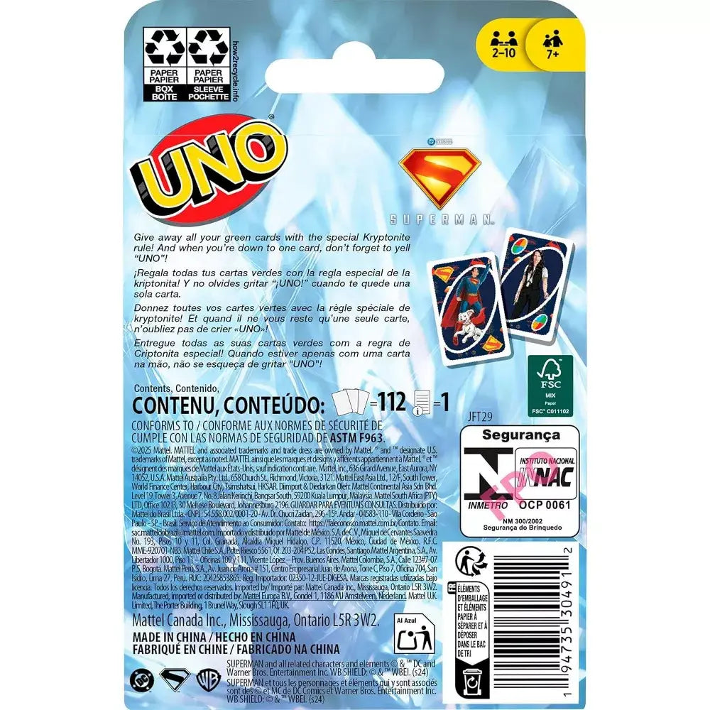 Mattel Games UNO Superman Card Game thumbnail