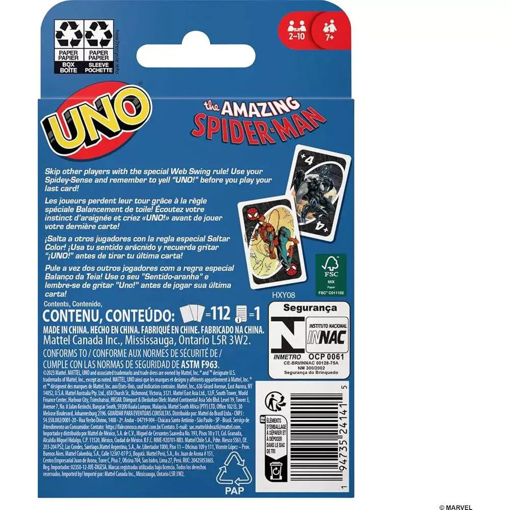 Mattel Games UNO The Amazing Spider-Man Card Game thumbnail