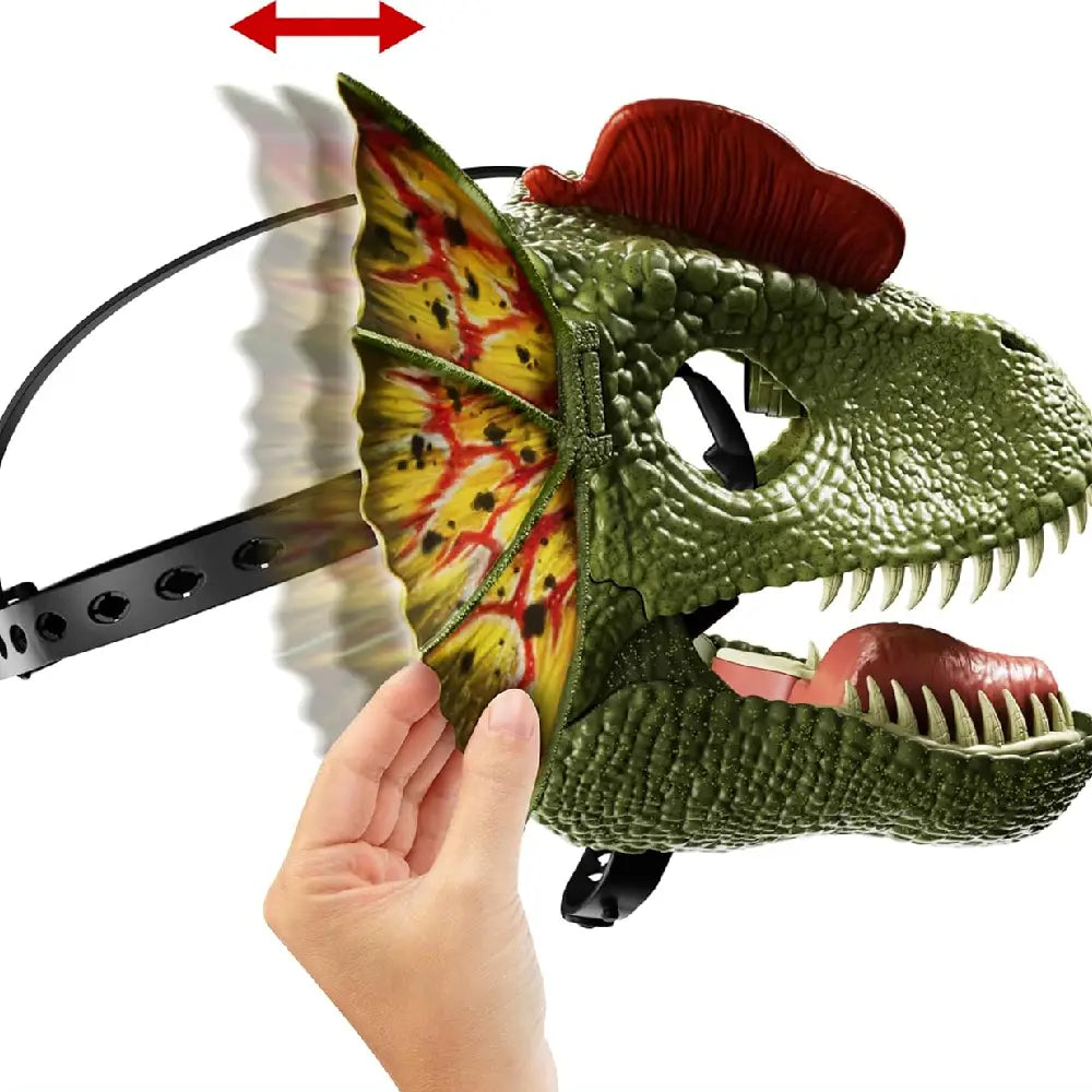 Mattel Jurassic World Role-Play Mask, Dilophosaurus with Venom Launching Water Feature thumbnail
