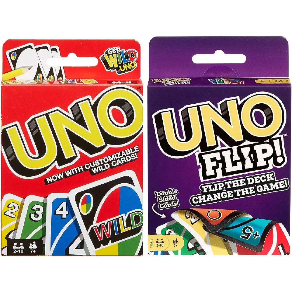 Mattel Uno Original and Uno Flip Card Games, Combo Pack of 2