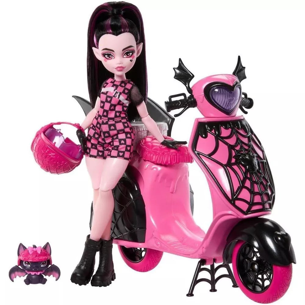 Mattel Monster High Draculaura Vamptastic Scooter Doll & Vehicle Set thumbnail