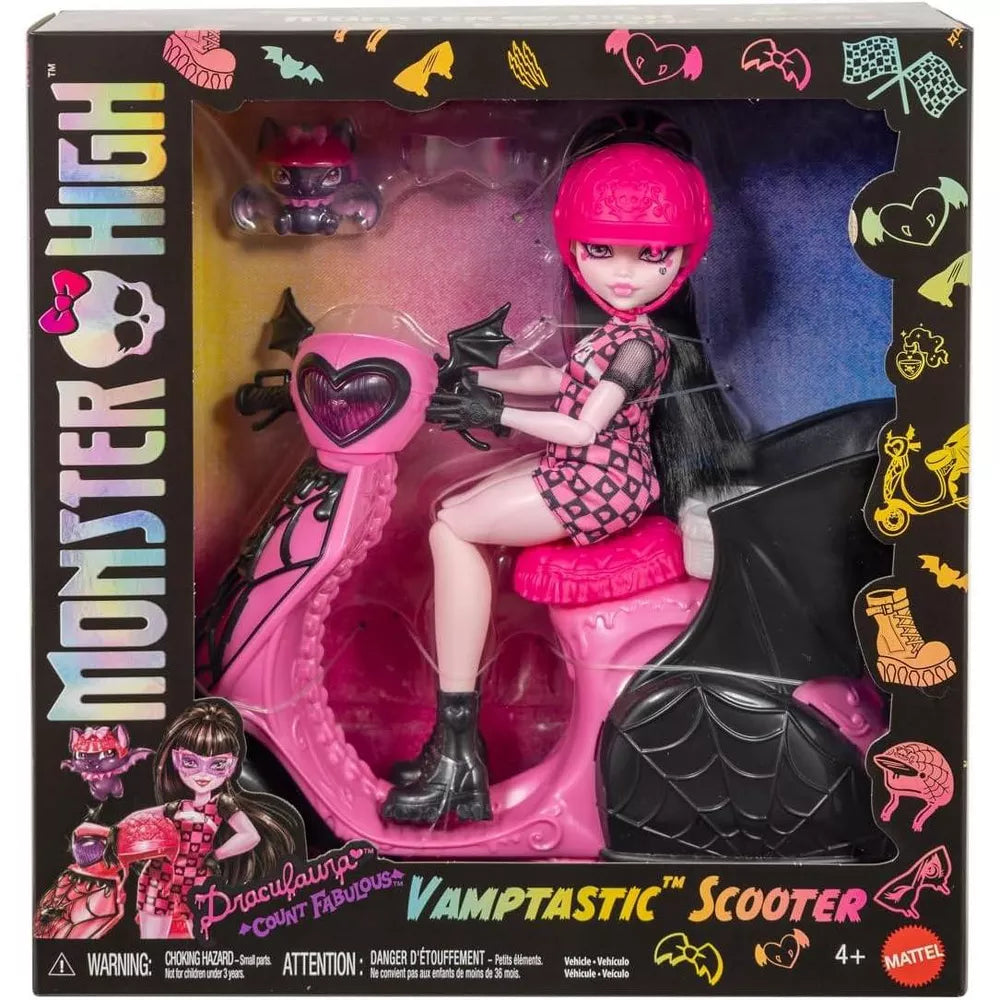 Mattel Monster High Draculaura Vamptastic Scooter Doll & Vehicle Set thumbnail
