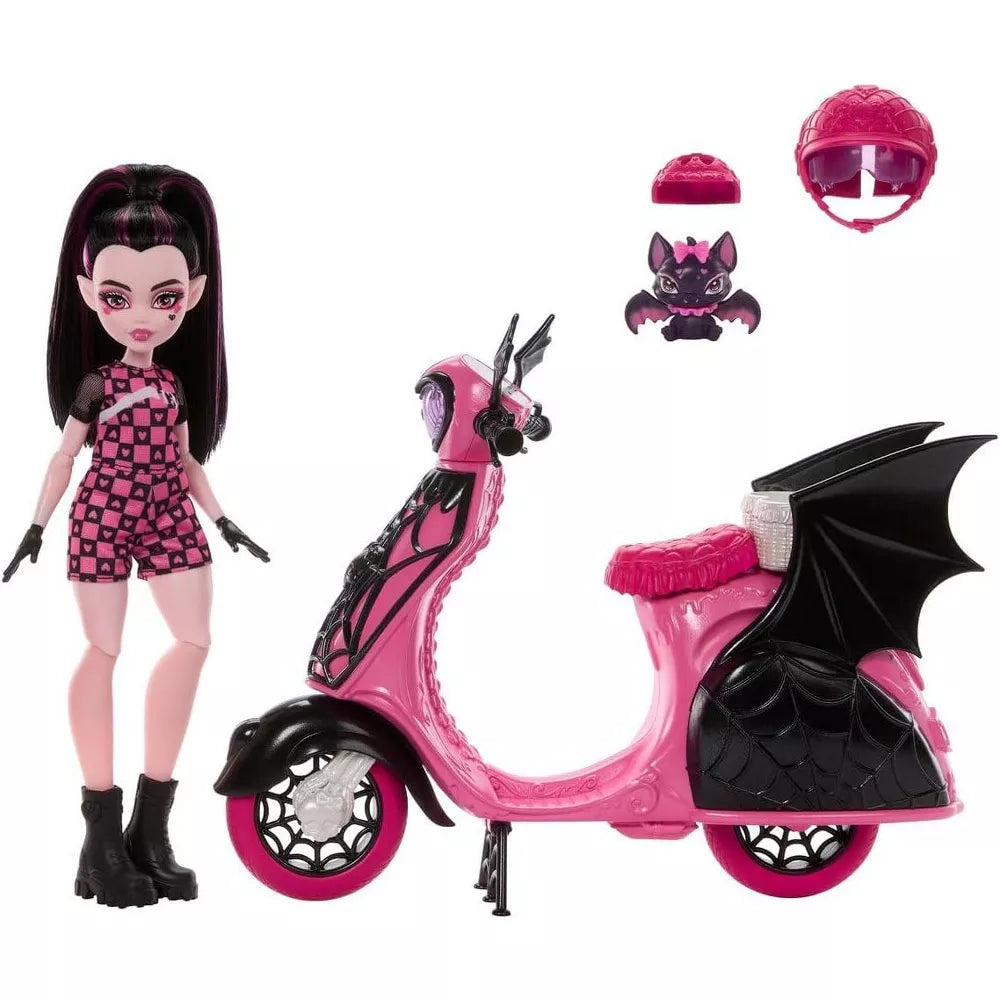 Mattel Monster High Draculaura Vamptastic Scooter Doll & Vehicle Set thumbnail