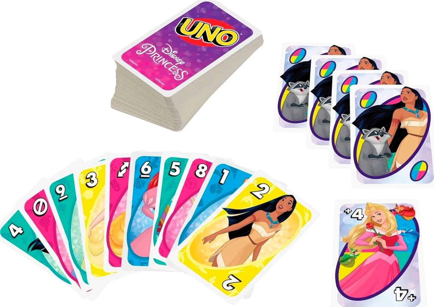 Mattel Card Games - The Classic Game of UNO - Disney Princesses Series Family Game Night thumbnail