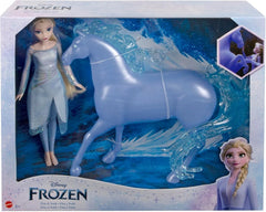 Mattel Disney Frozen Elsa Fashion Doll with Horse-Shaped Water Nokk Playset, Accessories & Interactive Water Doll for Imaginative Play
