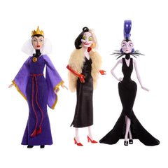 Mattel Disney Villains Evil Queen, Cruella de Vil & Yzma Fashion Dolls,