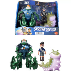 Mattel Disney Pixar Elio Storyteller Action Figure 3-Pack – Elio, Ambassador Grigon & Glordon Character Set for Imaginative Play