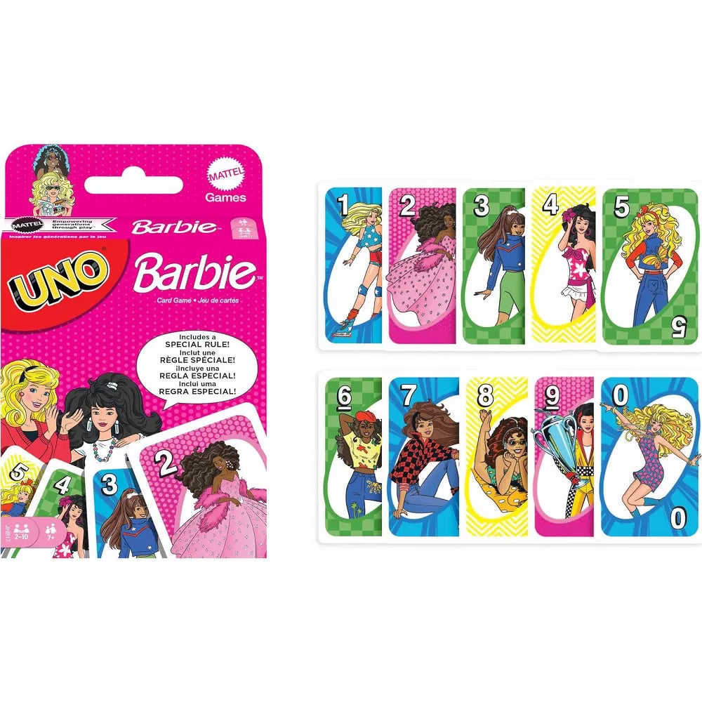 Mattel Games UNO Barbie Card Game for 2–10 Players thumbnail