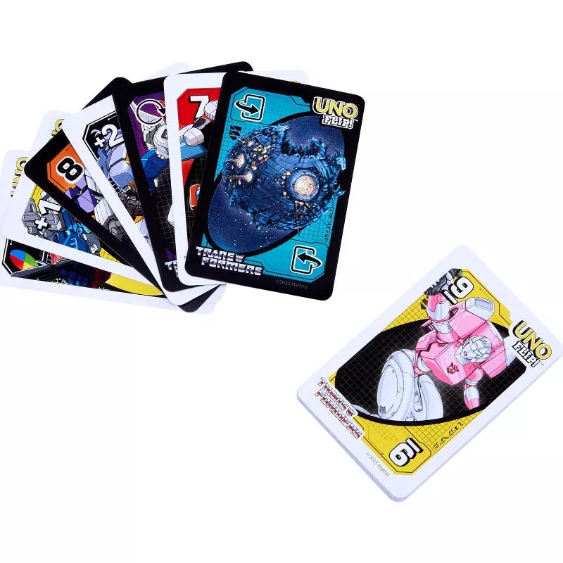 Mattel Games UNO Flip Transformers Card Game for Family Game Night 2 - 10 Players thumbnail