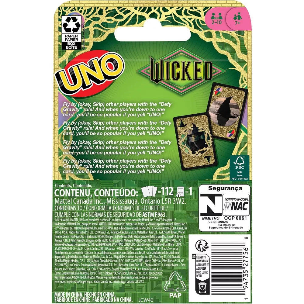 Mattel Games UNO Wicked Card Game for 2–10 Players thumbnail