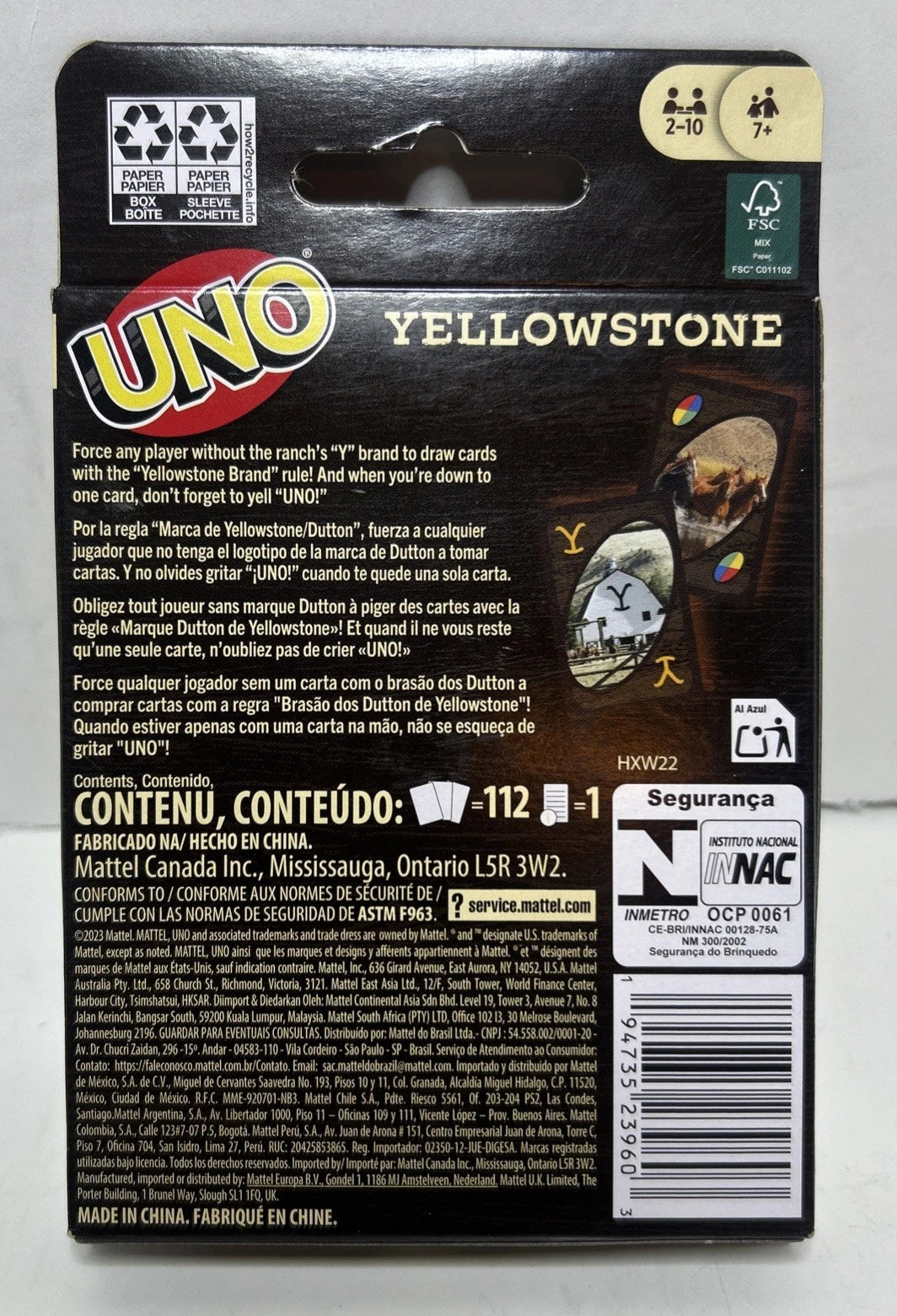 Mattel Games UNO Yellowstone Card Game for Family & Game Nights thumbnail