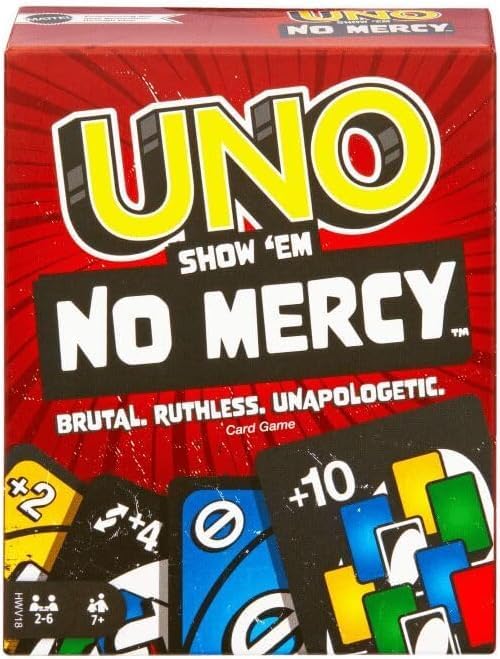 Mattel UNO No Mercy, UNO Flip & DOS Card Game Combo Pack of 3 – Family Party Game Set for Kids, Teens & Adults thumbnail