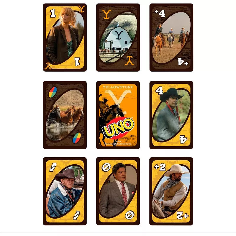 Mattel Games UNO Yellowstone Card Game for Kids, Adults, Families & Parties with Deck & Special Rule Inspired by The TV Show thumbnail