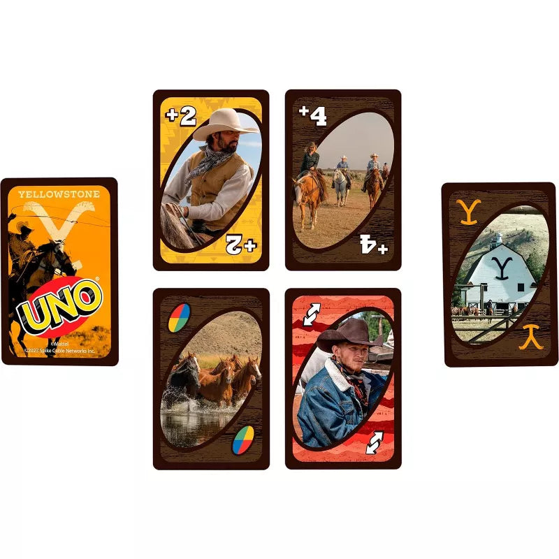 Mattel Games UNO Yellowstone Card Game for Kids, Adults, Families & Parties with Deck & Special Rule Inspired by The TV Show thumbnail