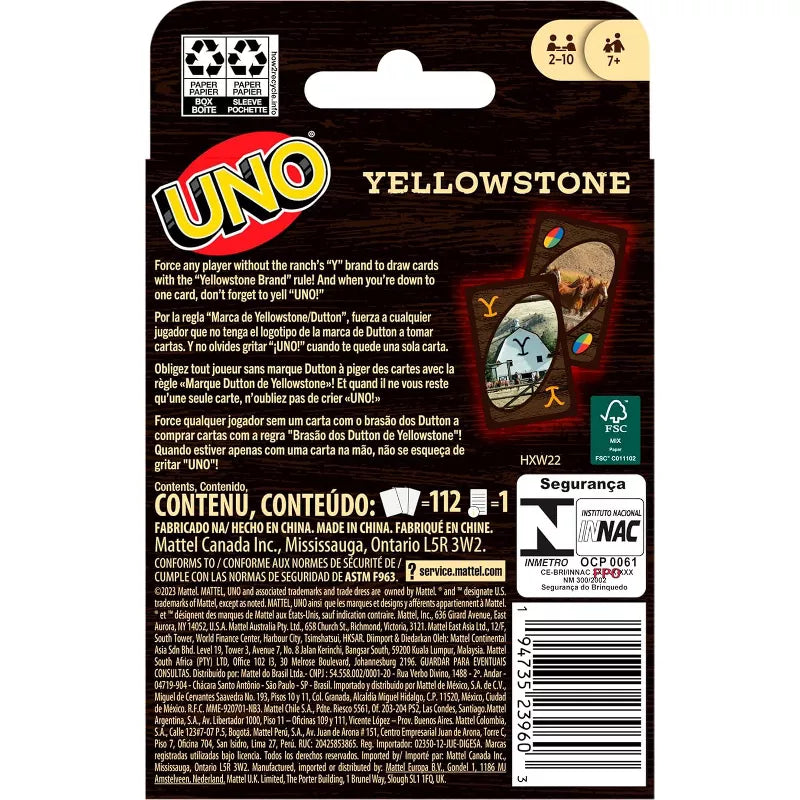 Mattel Games UNO Yellowstone Card Game for Kids, Adults, Families & Parties with Deck & Special Rule Inspired by The TV Show thumbnail