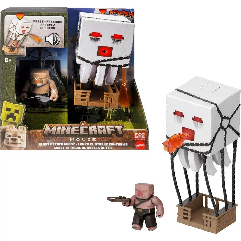 Minecraft Blast Attack Ghast Action Figure Set with Exclusive Accessories, Fully Poseable Figures and Movie-Inspired Design for Kids, Collectors, and Adventure Play thumbnail