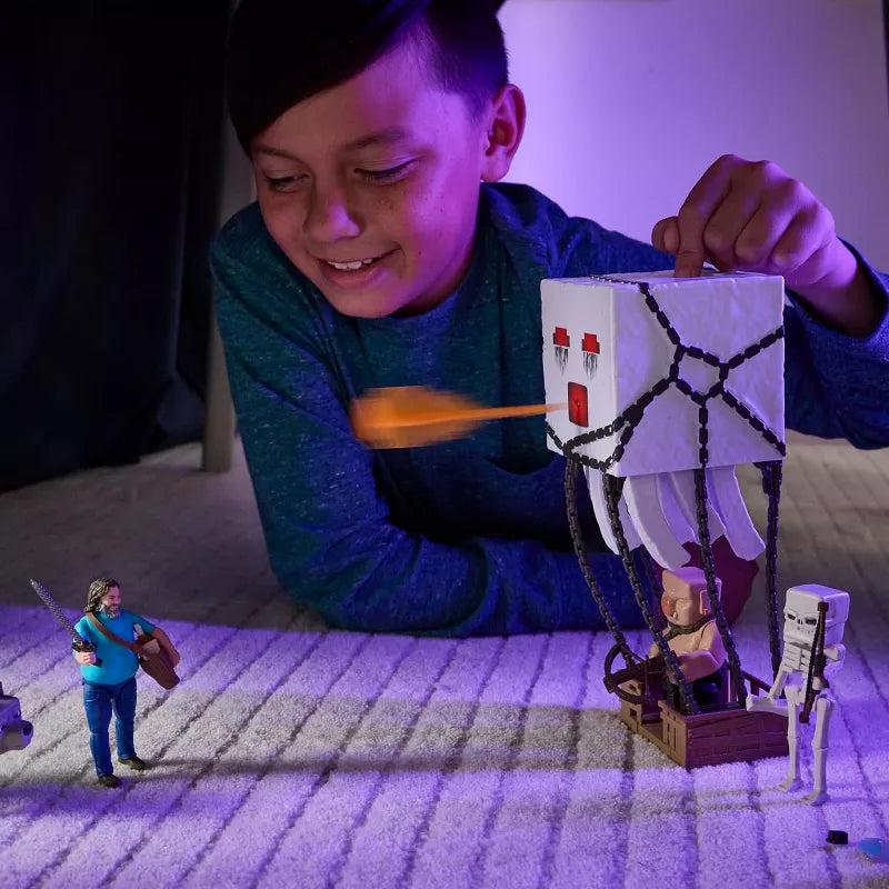 Minecraft Blast Attack Ghast Action Figure Set with Exclusive Accessories, Fully Poseable Figures and Movie-Inspired Design for Kids, Collectors, and Adventure Play thumbnail