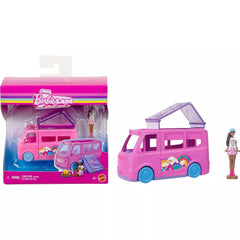 Mini Barbie Land Camper Van & Tent Camping Playset with 1.5-Inch Doll