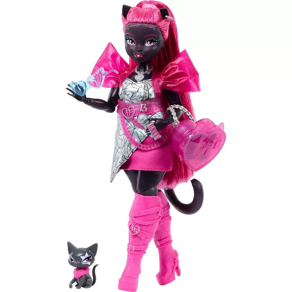 Monster High Catty Noir Werecat with Pet Cat Amulette HXH76 thumbnail