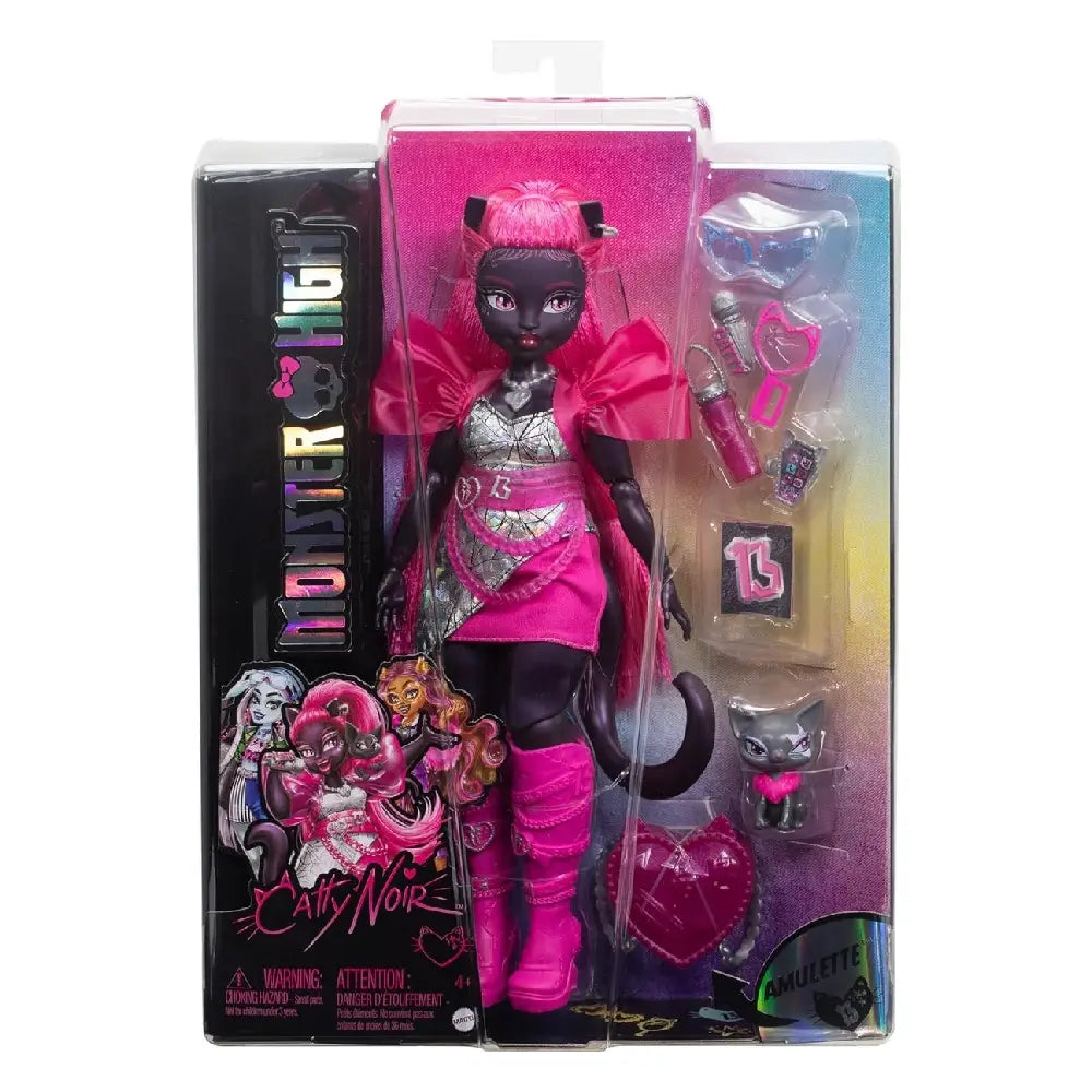 Monster High Catty Noir Werecat with Pet Cat Amulette HXH76 thumbnail