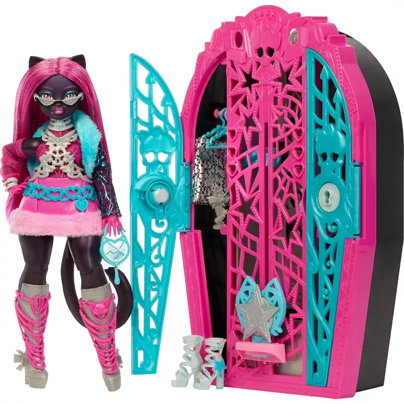 Monster High Skulltimate Secrets Hauntlywood Mysteries Doll, Catty Noir with 19+ Surprises