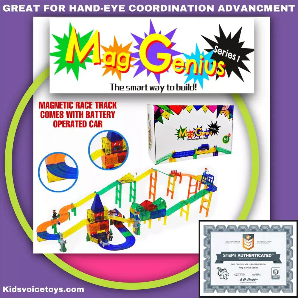 NEW 2020 Mag-Genius 124 Piece Racing Track Set thumbnail