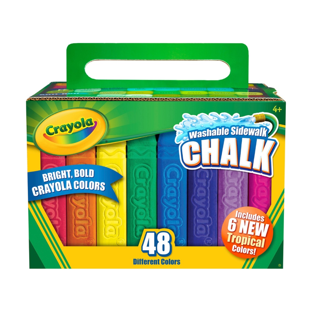 New Crayola Washable Sidewalk Chalk 48 Different Bright Bold Colors Unleash your creativity with Crayola sidewalk chalk—bold, colorful designs that rinse away easily without a trace. 51-2048 thumbnail