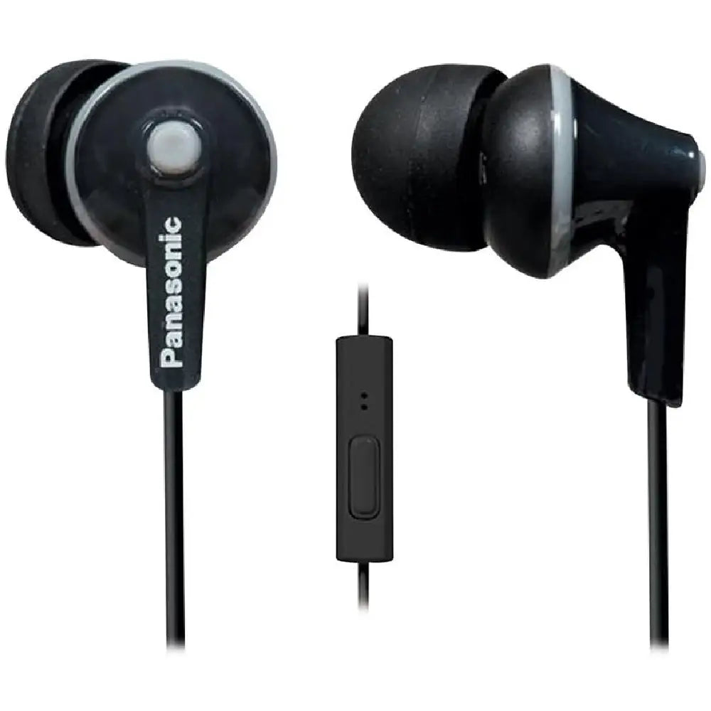 PANASONIC ErgoFit Earbud Headphones with Microphone RP-TCM125-K BLACK thumbnail