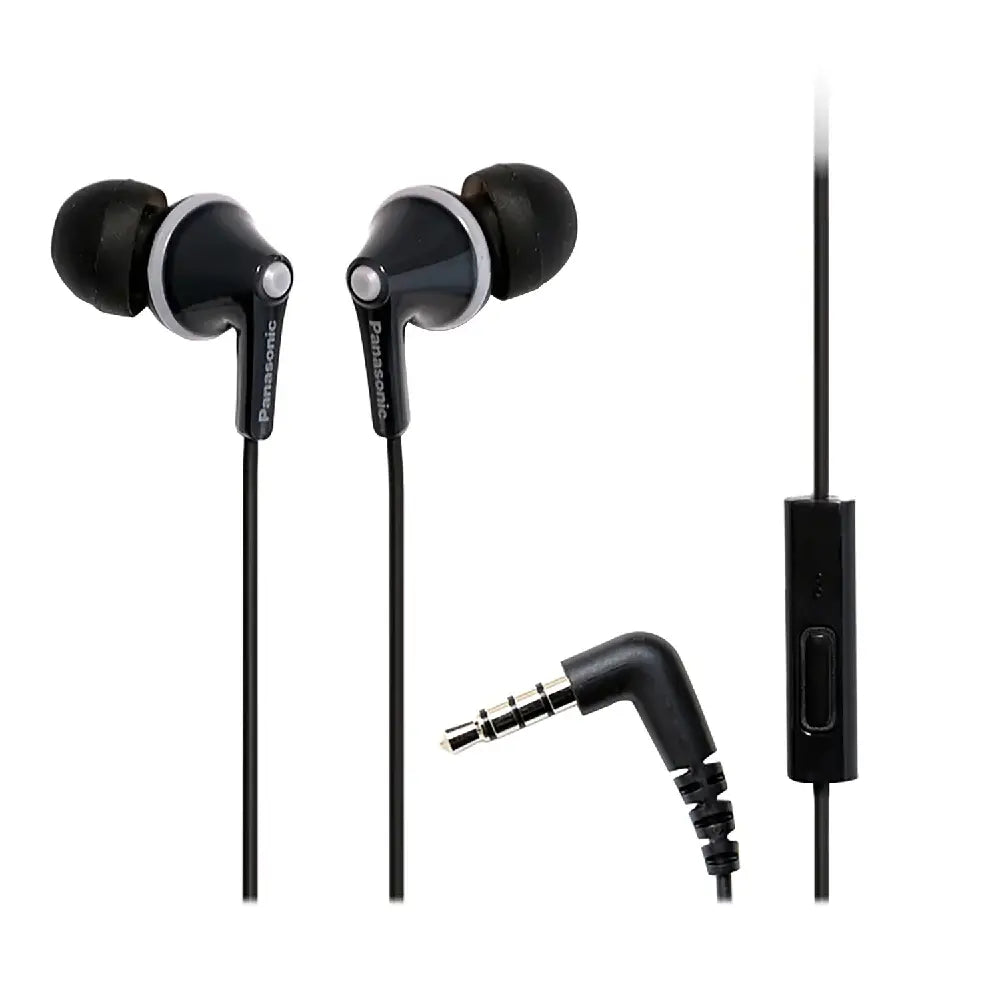 PANASONIC ErgoFit Earbud Headphones with Microphone RP-TCM125-K BLACK thumbnail