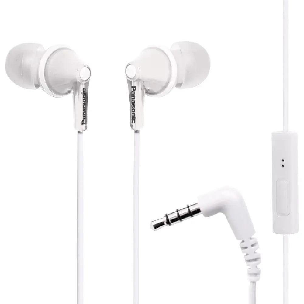 PANASONIC ErgoFit Earbud Headphones with Microphone RP-TCM125-W WHITE thumbnail