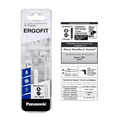 PANASONIC ErgoFit Headphones with Microphone WHITE RP-TCM125-W