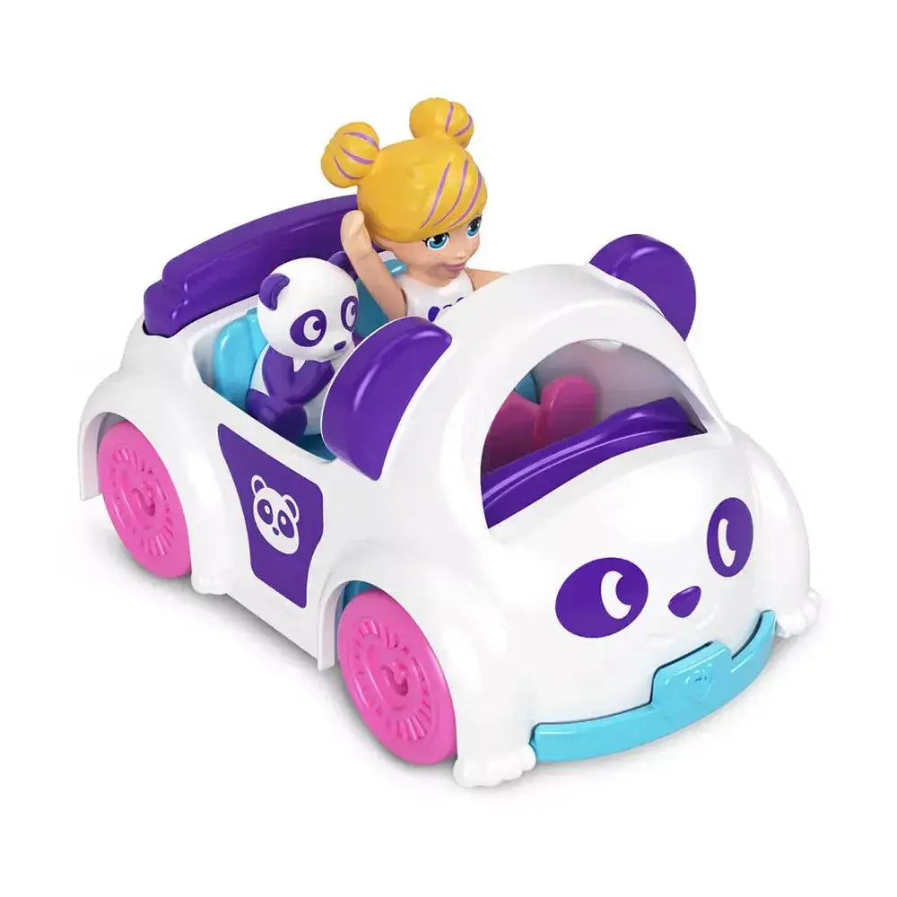 POLLY POCKET Doll & Vehicle PANDA CAR thumbnail
