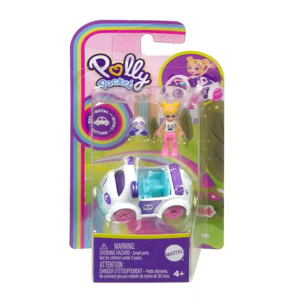 POLLY POCKET Doll & Vehicle PANDA CAR thumbnail